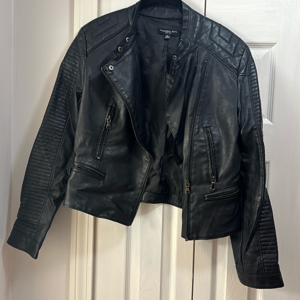 Philomena Petti black moto jacket size M
